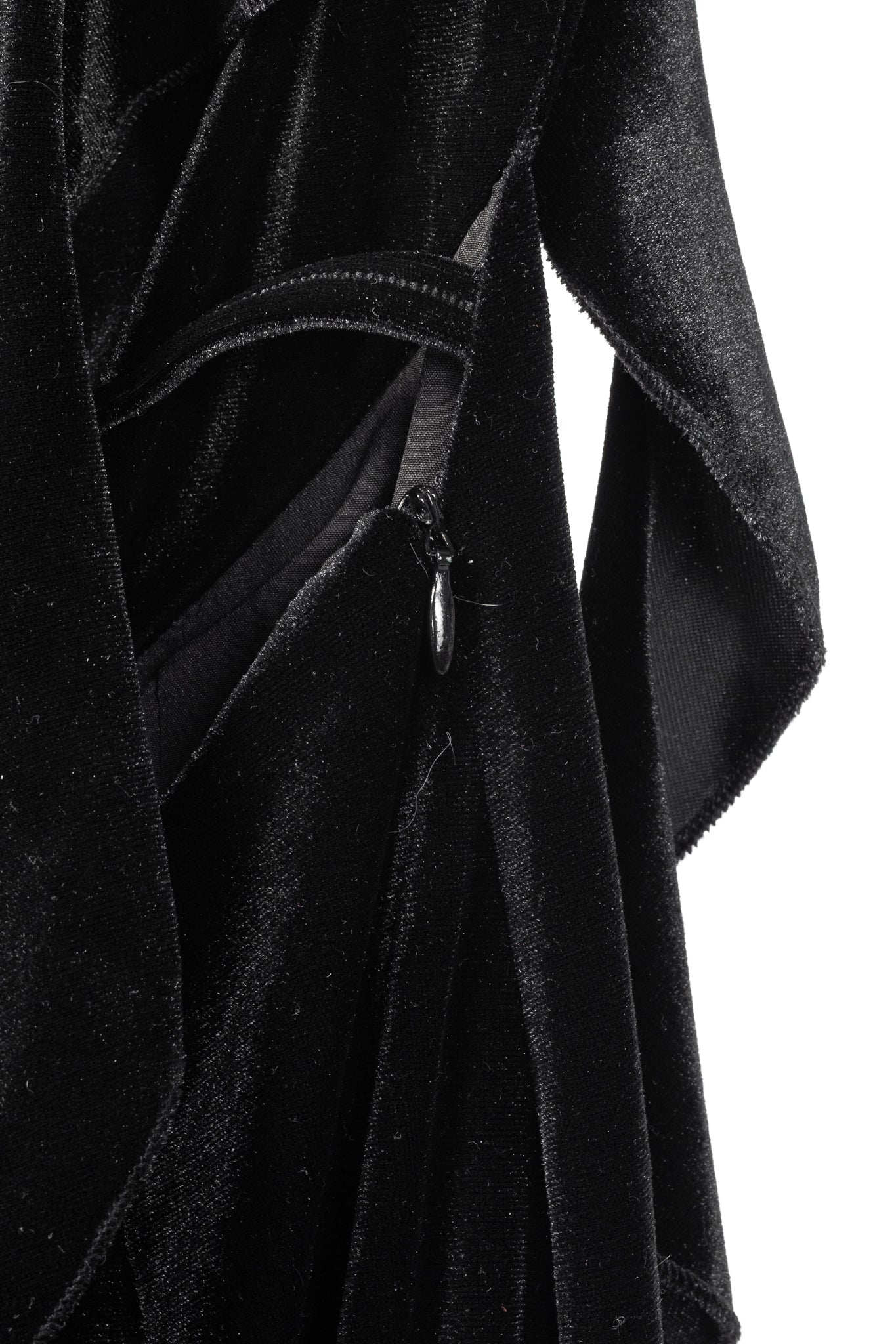 Nana Jacqueline Caroline Black Velvet Ruffle-Strap Mermaid Gown