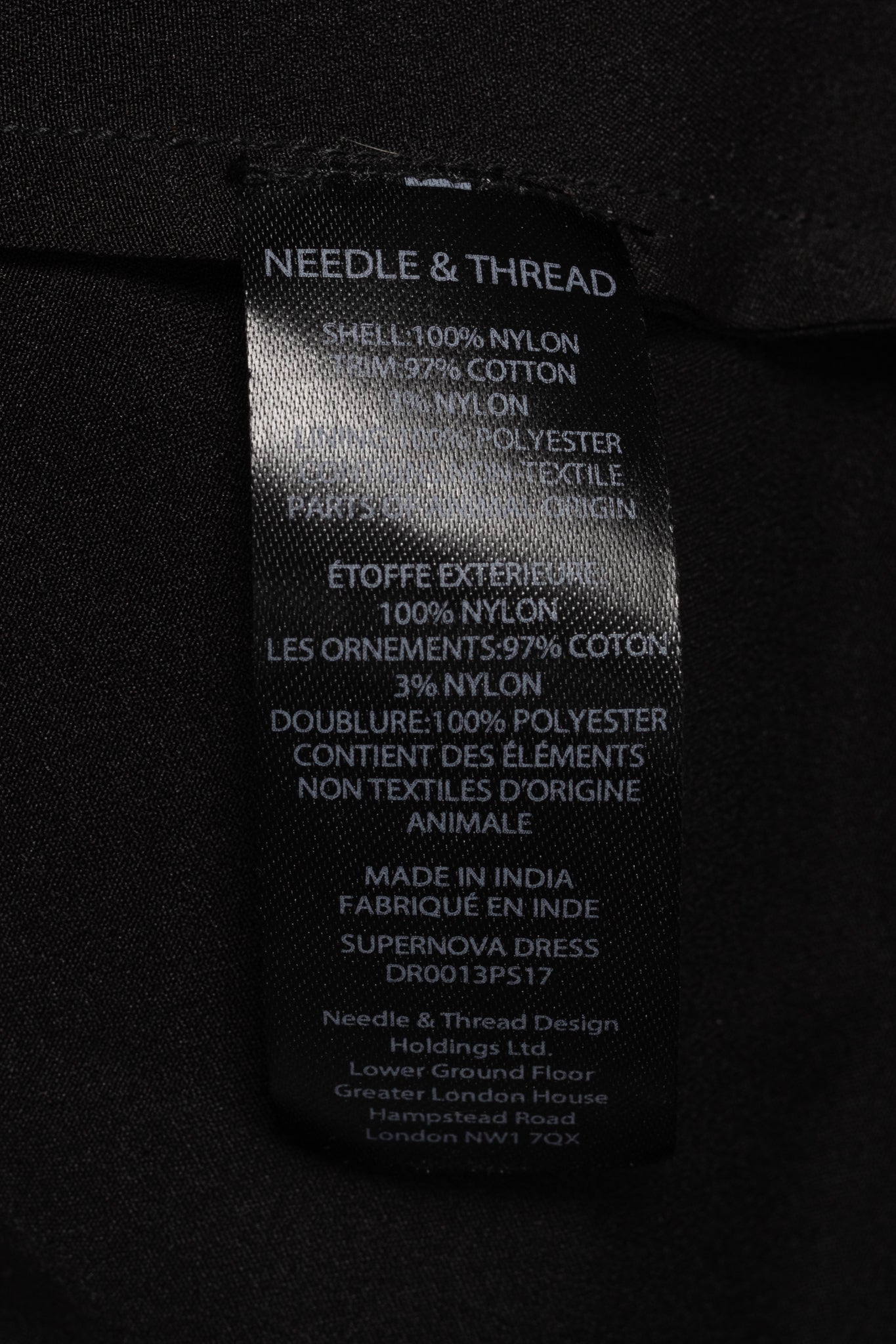 Needle & Thread Supernova Black Metallic Off-Shoulder Ruffle Embellished Tulle Mini Dress