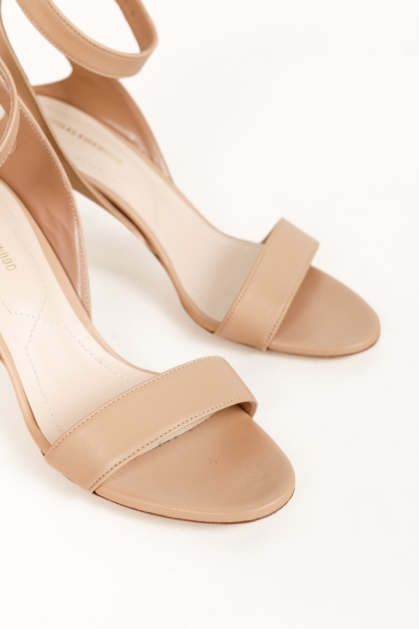 Nicholas Kirkwood Lola Basic Beige Nappa Leather Pearl Inset Sandals