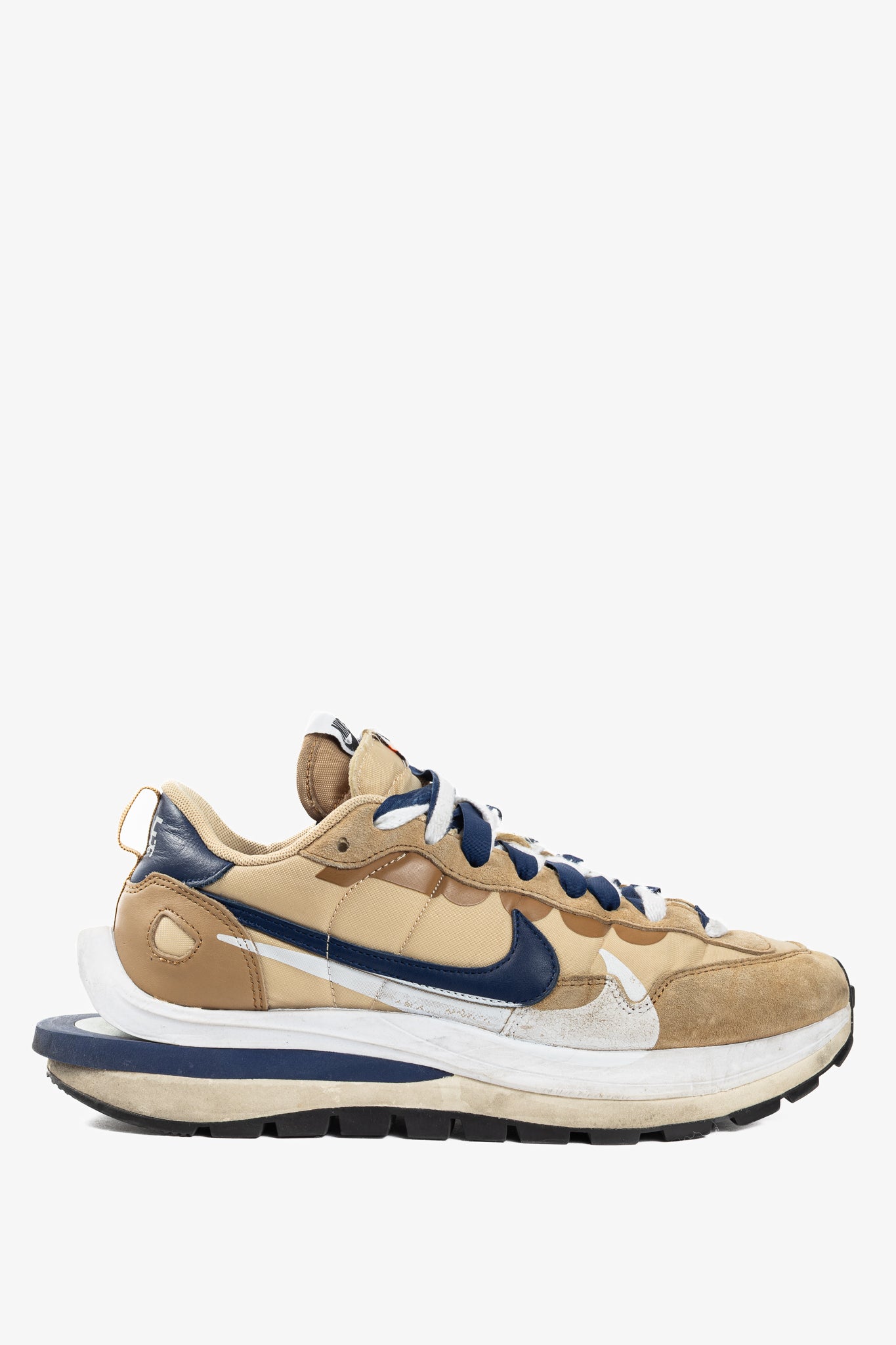 Nike x Sacai VaporWaffle Sesame, Blue-Void, & White Low-Top Sneakers