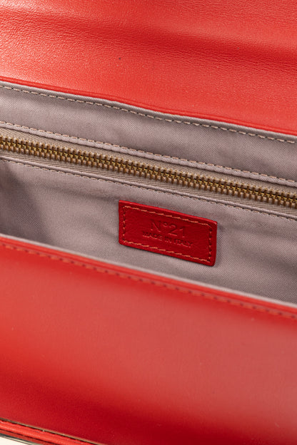 N21 Bad-Belle Red Leather Flap Shoulder Bag