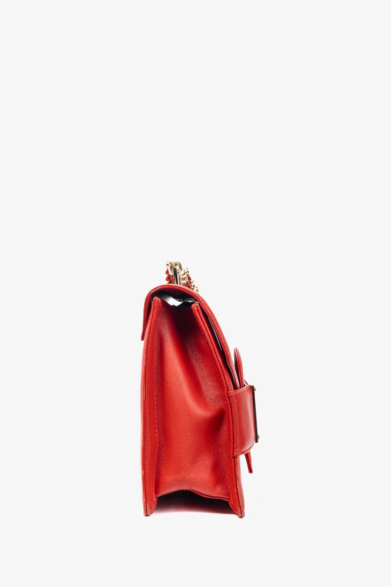 N21 Bad-Belle Red Leather Flap Shoulder Bag