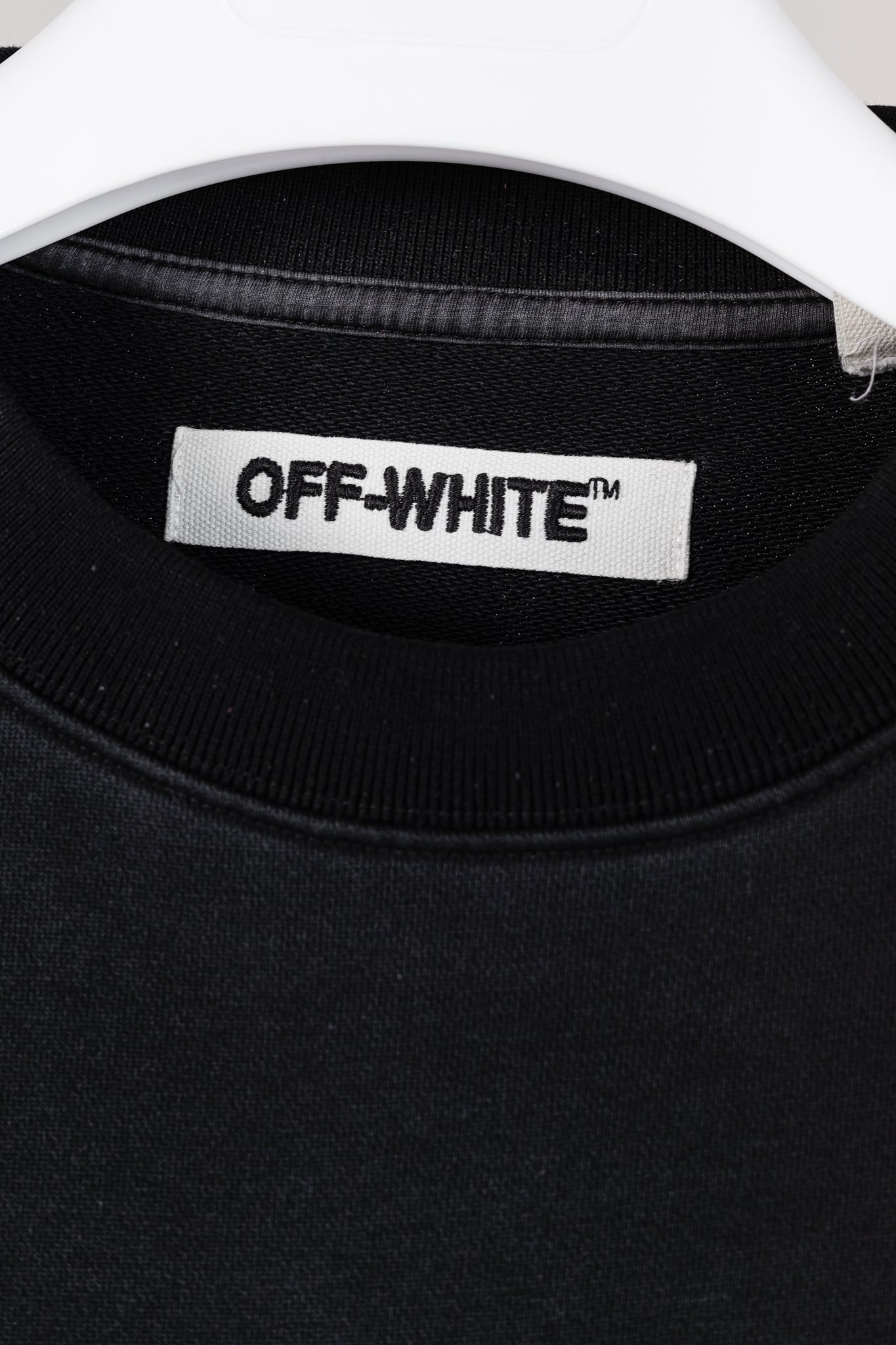 Off-White Black & White Brushed Diagonals Crewneck Sweatshirt