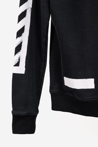 Off-White Black & White Brushed Diagonals Crewneck Sweatshirt