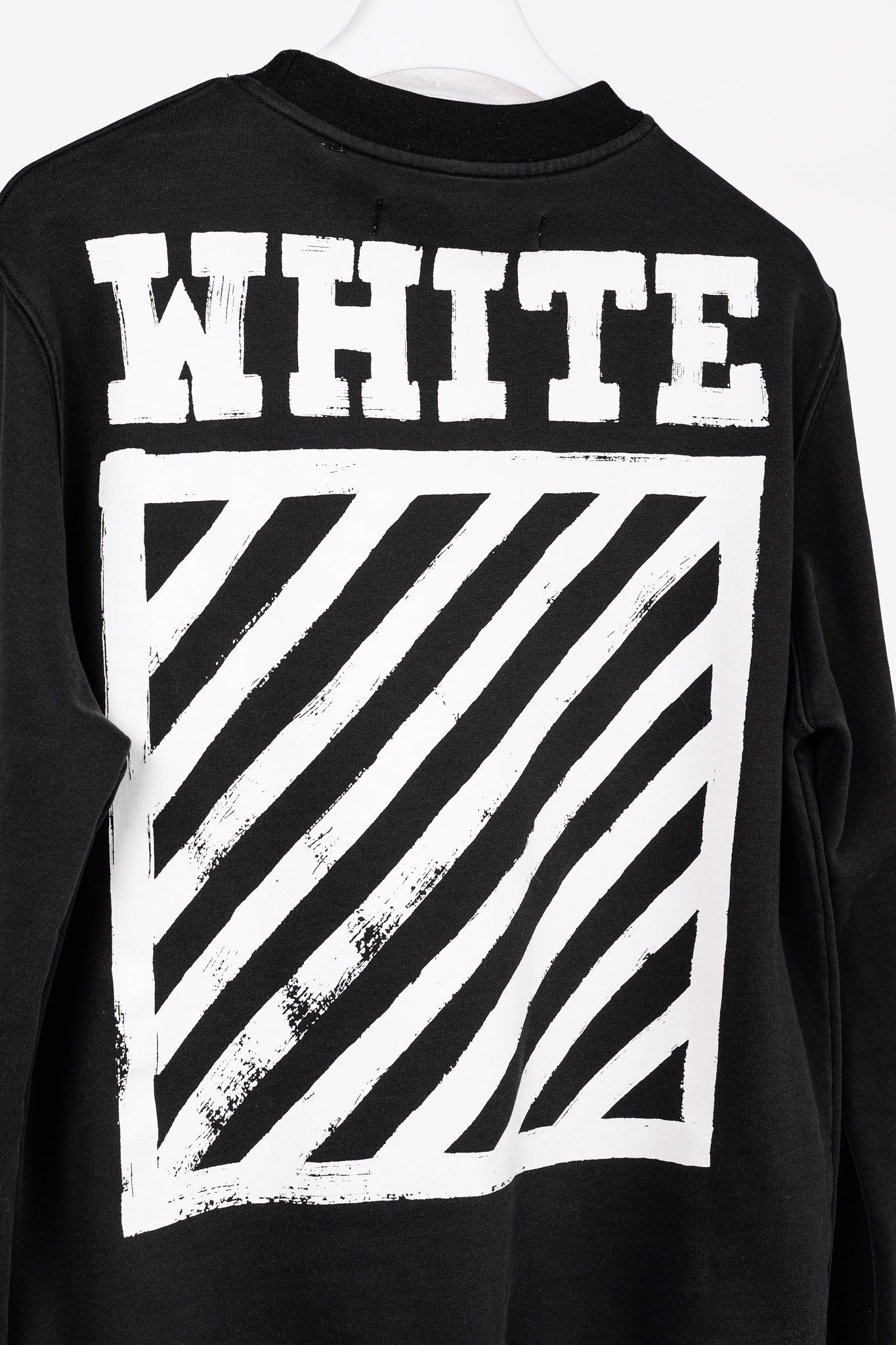 Off-White Black & White Brushed Diagonals Crewneck Sweatshirt
