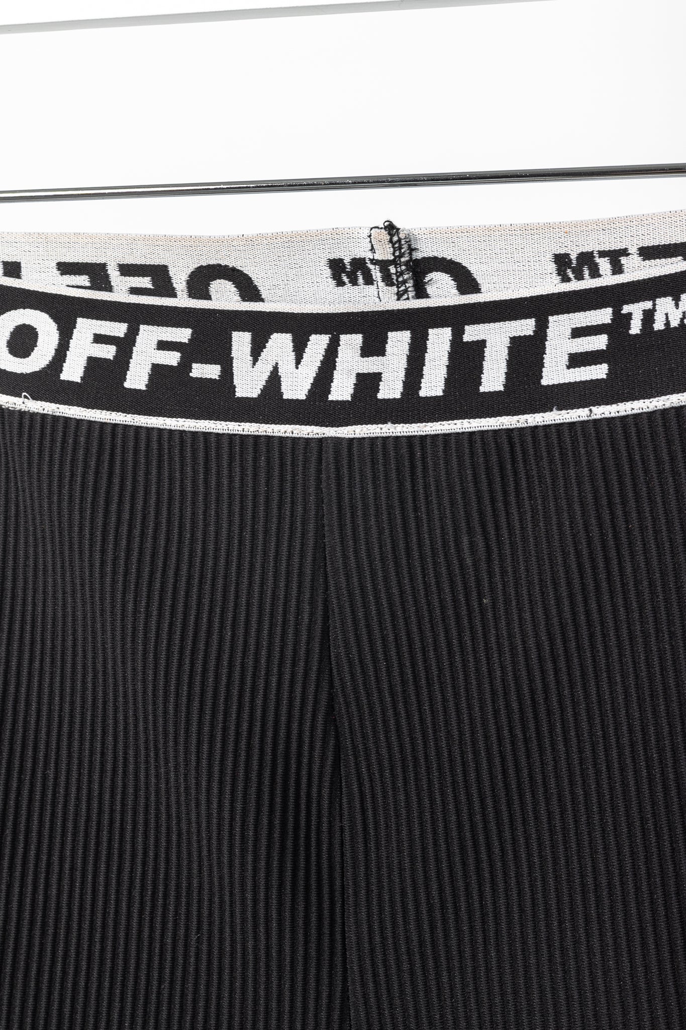 Off-White AW/18 Black Logo-Waistband Ribbed Leggings