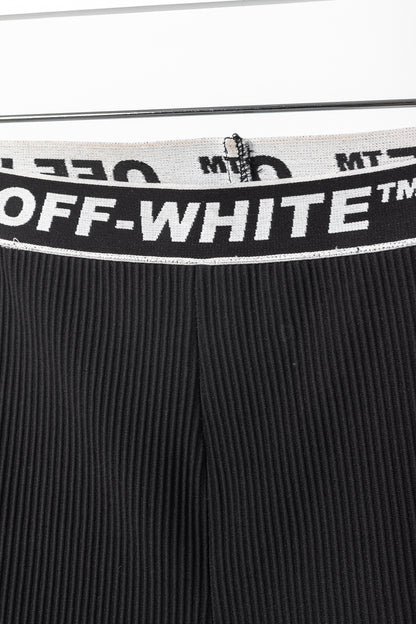 Off-White AW/18 Black Logo-Waistband Ribbed Leggings