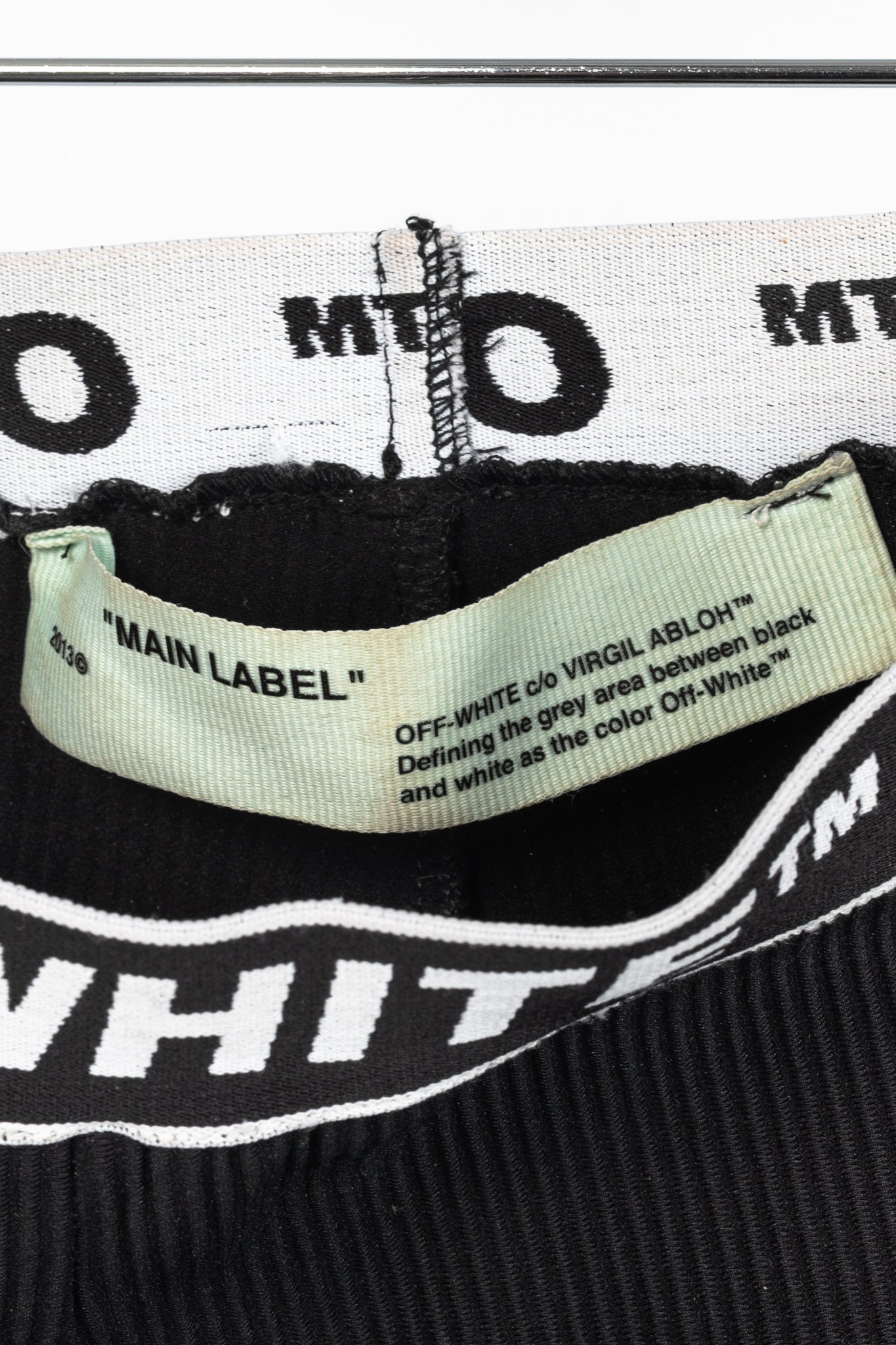Off-White AW/18 Black Logo-Waistband Ribbed Leggings