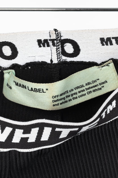 Off-White AW/18 Black Logo-Waistband Ribbed Leggings