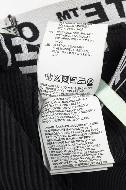 Off-White AW/18 Black Logo-Waistband Ribbed Leggings