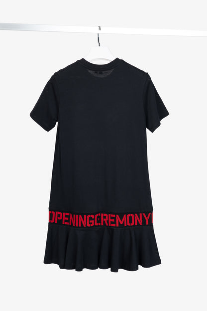 Opening Ceremony Black Cotton Flared-Hem Logo T-Shirt Dress