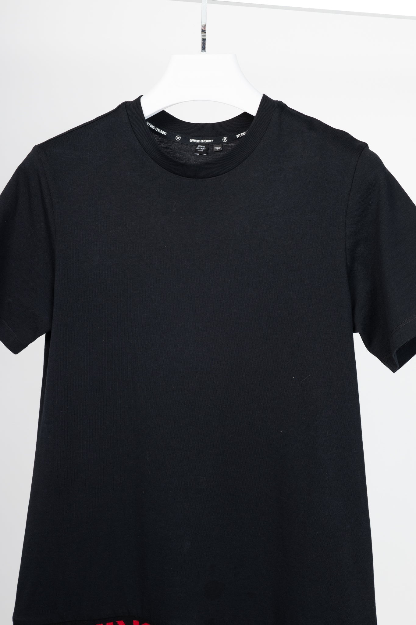 Opening Ceremony Black Cotton Flared-Hem Logo T-Shirt Dress
