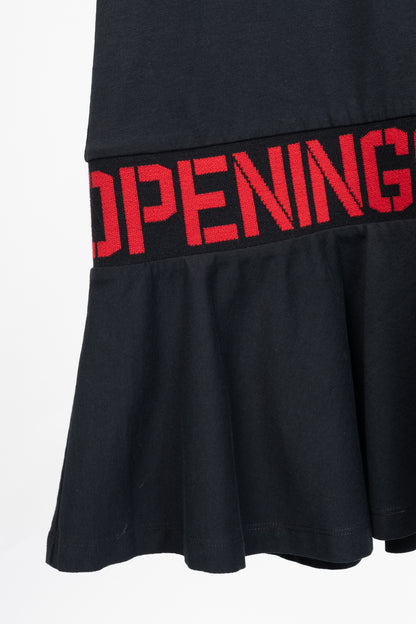 Opening Ceremony Black Cotton Flared-Hem Logo T-Shirt Dress