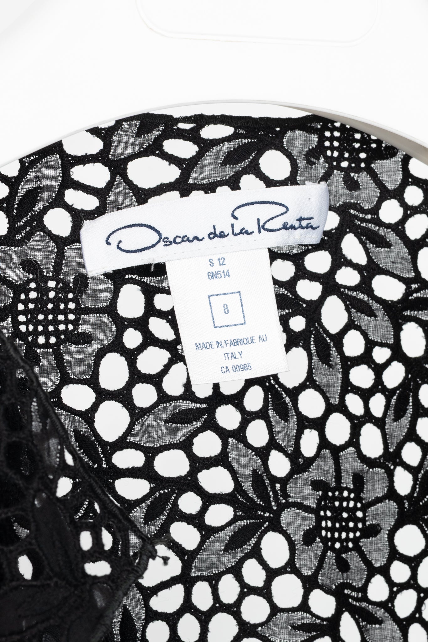 Oscar de la Renta SS12 Runway Black Eyelet-Lace Ruffle Jacket