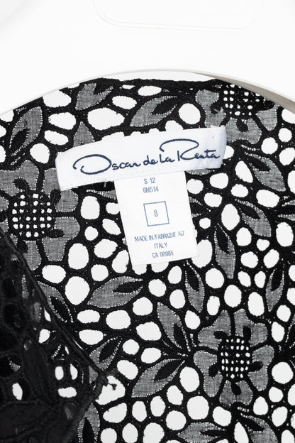 Oscar de la Renta SS12 Runway Black Eyelet-Lace Ruffle Jacket
