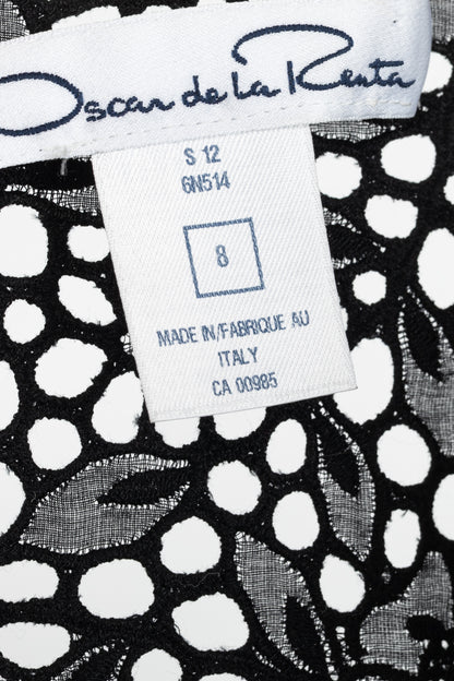 Oscar de la Renta SS12 Runway Black Eyelet-Lace Ruffle Jacket