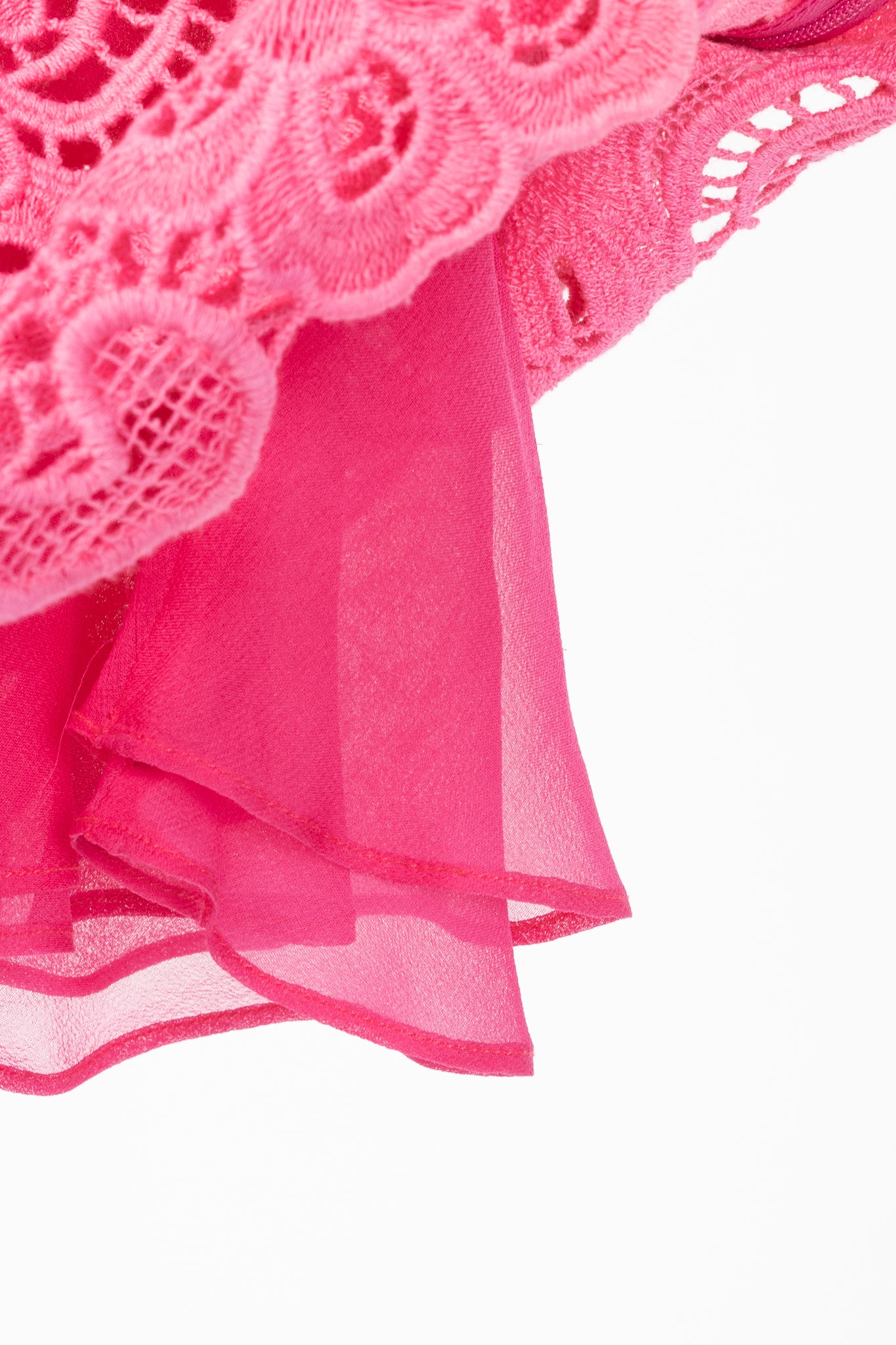 Oscar de la Renta SS13 Runway Pink Cotton Crochet-Lace Top
