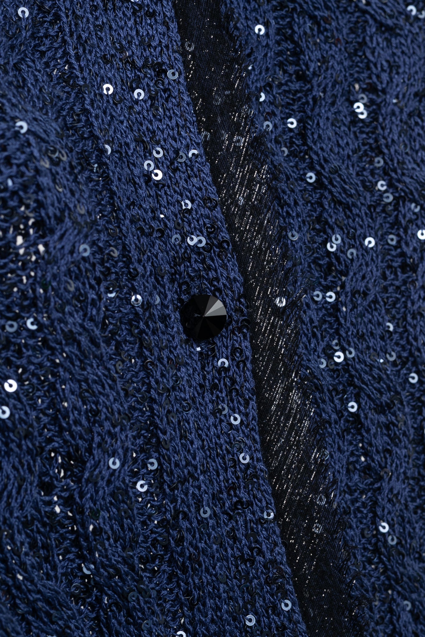 Oscar de la Renta AW/10 Blue-Ombre Silk-Blend Sequined Cable-Knit Cardigan