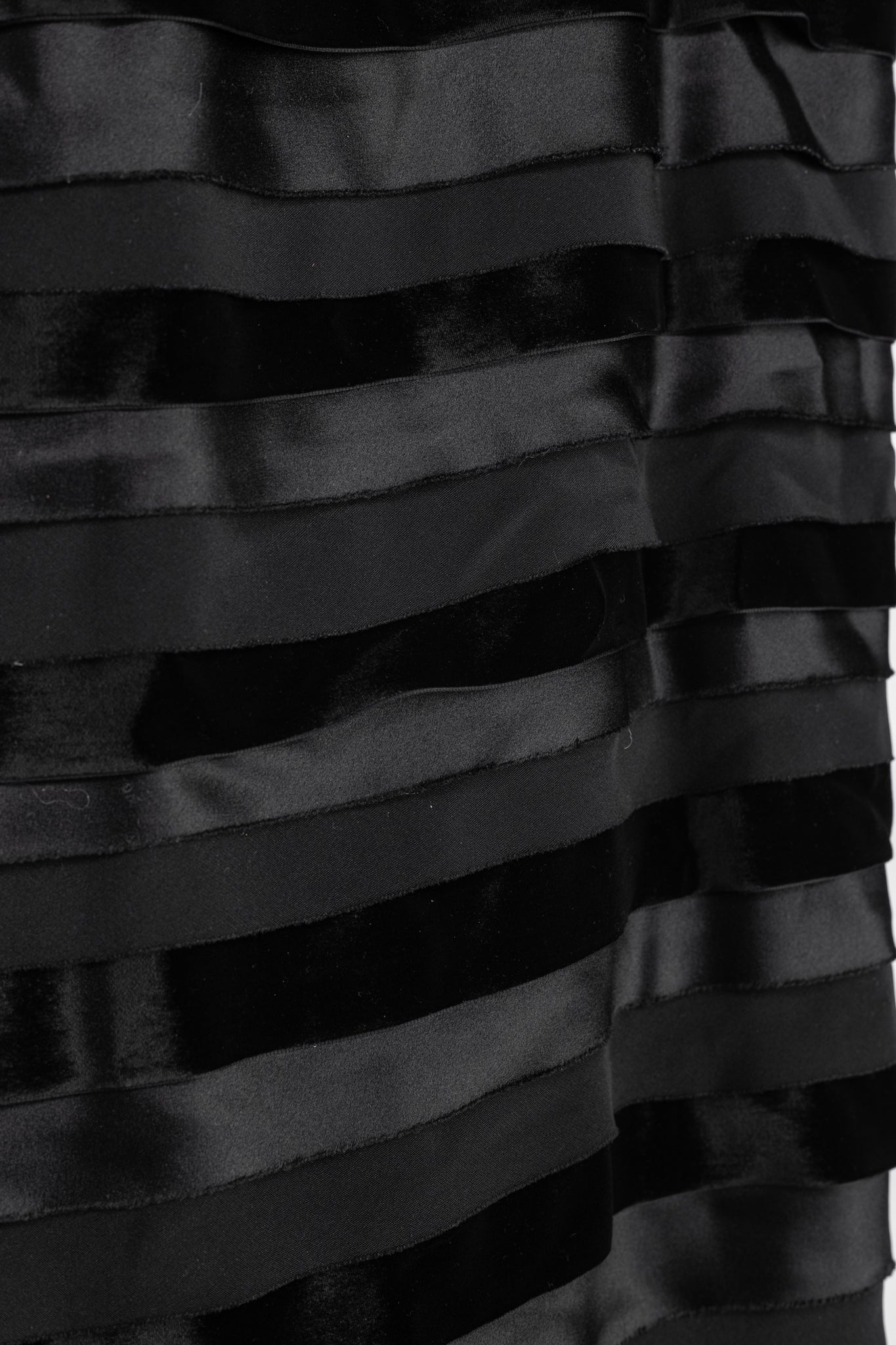 Oscar de la Renta AW/14 Runway Black Satin, Crepe & Velvet Pencil Skirt