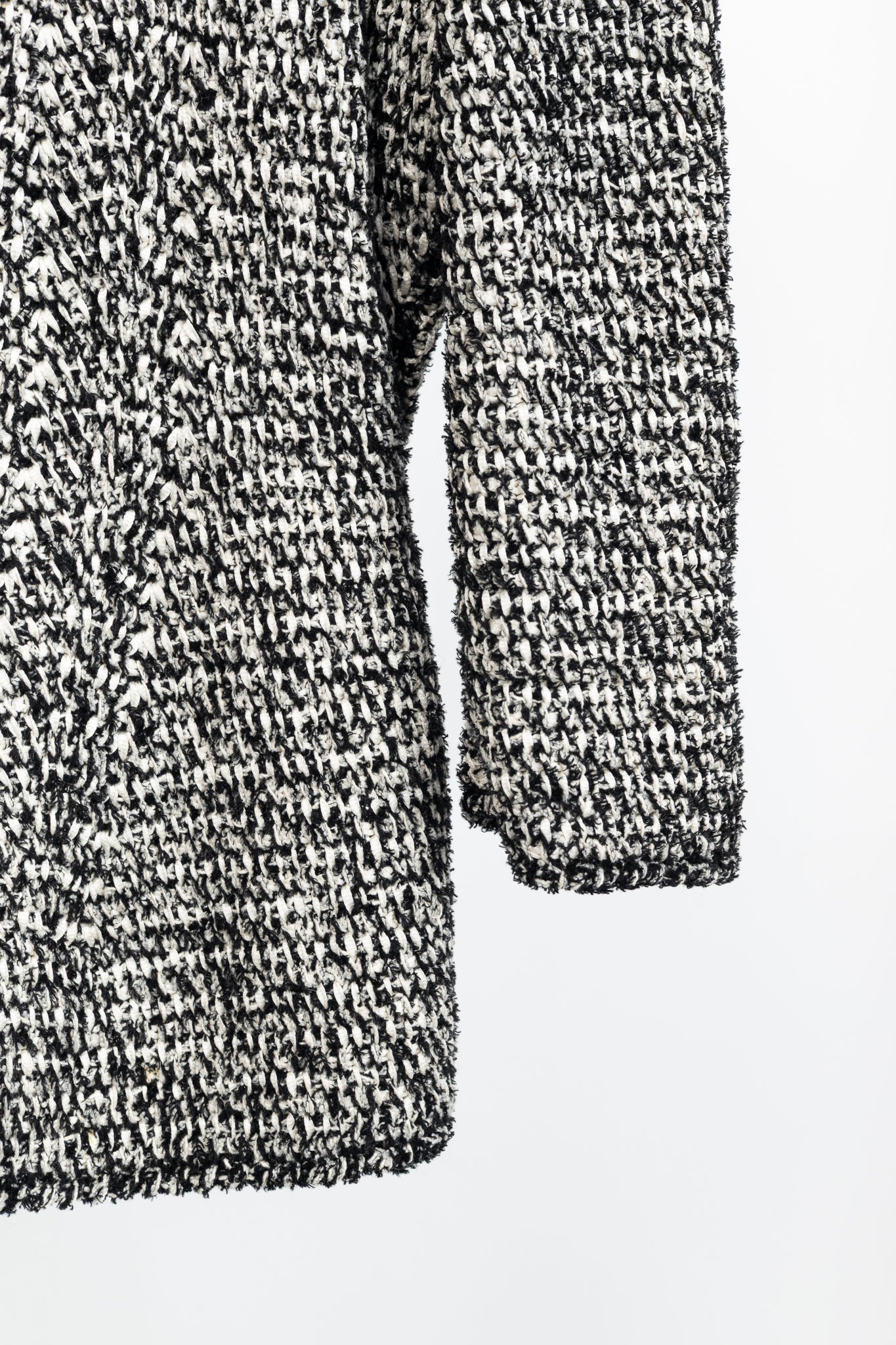 Oscar de la Renta PF/12 White & Black Silk-Blend Knit Blazer