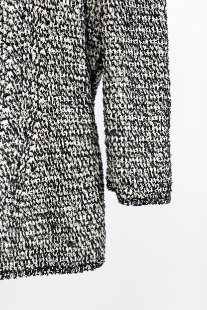 Oscar de la Renta PF/12 White & Black Silk-Blend Knit Blazer