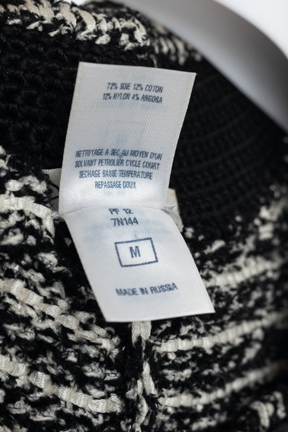 Oscar de la Renta PF/12 White & Black Silk-Blend Knit Blazer