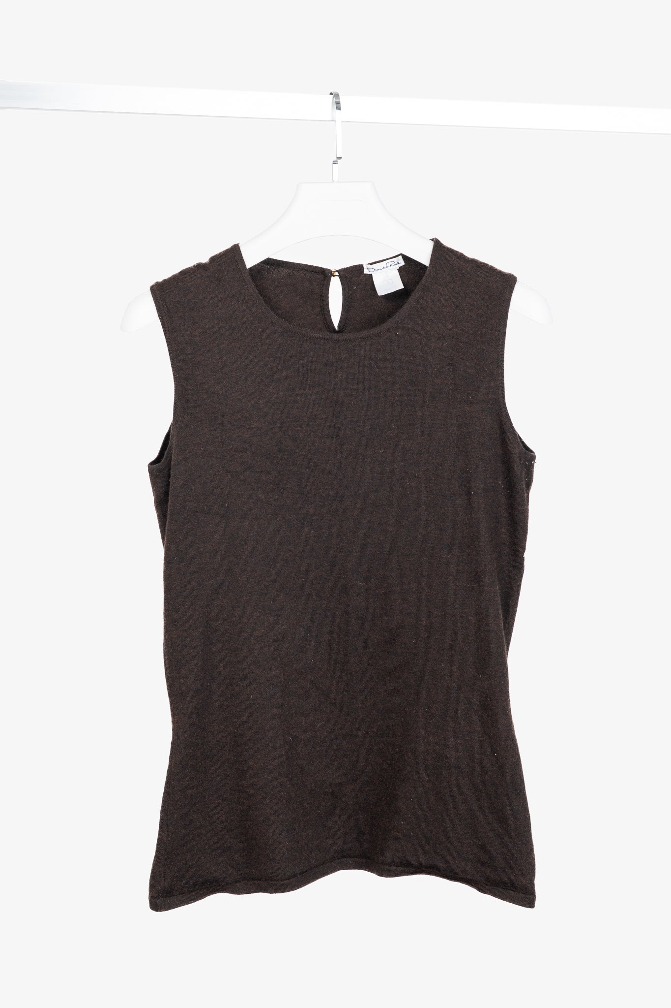 Oscar de la Renta AW/07 Brown Cashmere-Knit Tank