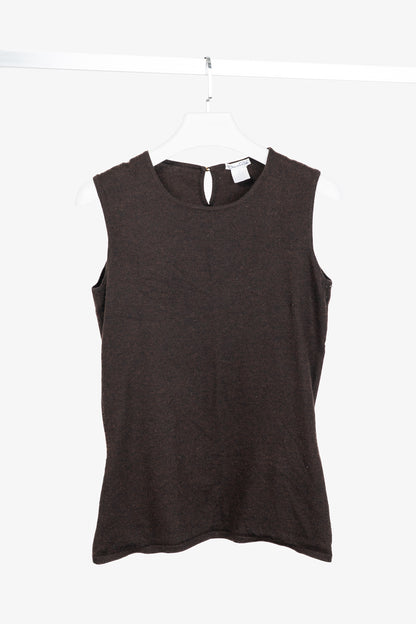 Oscar de la Renta AW/07 Brown Cashmere-Knit Tank
