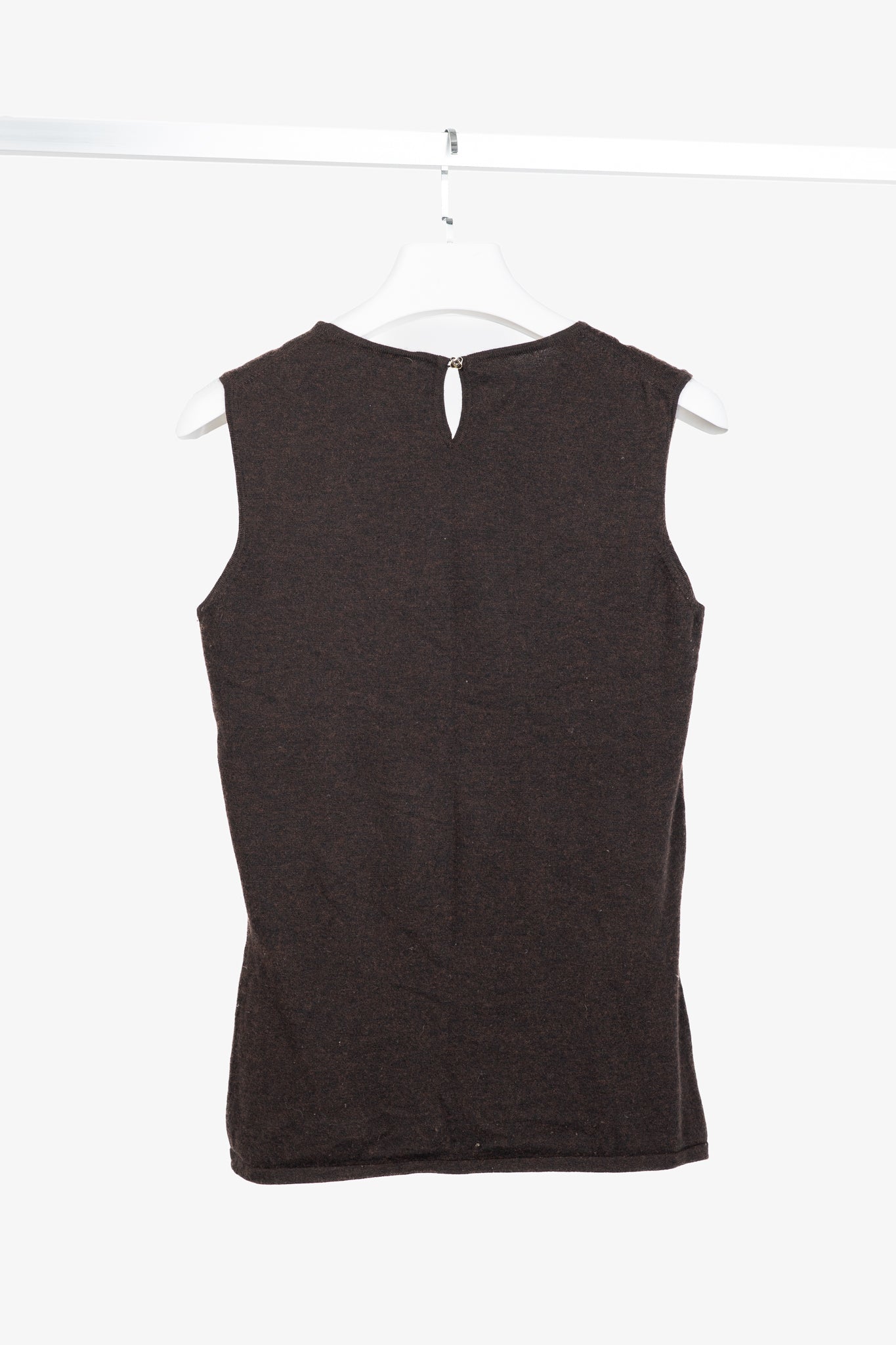 Oscar de la Renta AW/07 Brown Cashmere-Knit Tank