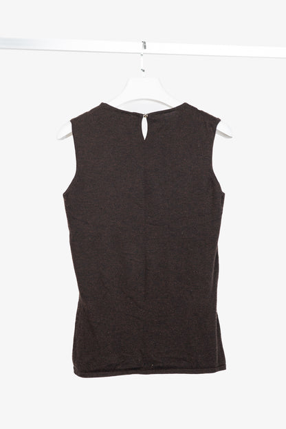 Oscar de la Renta AW/07 Brown Cashmere-Knit Tank
