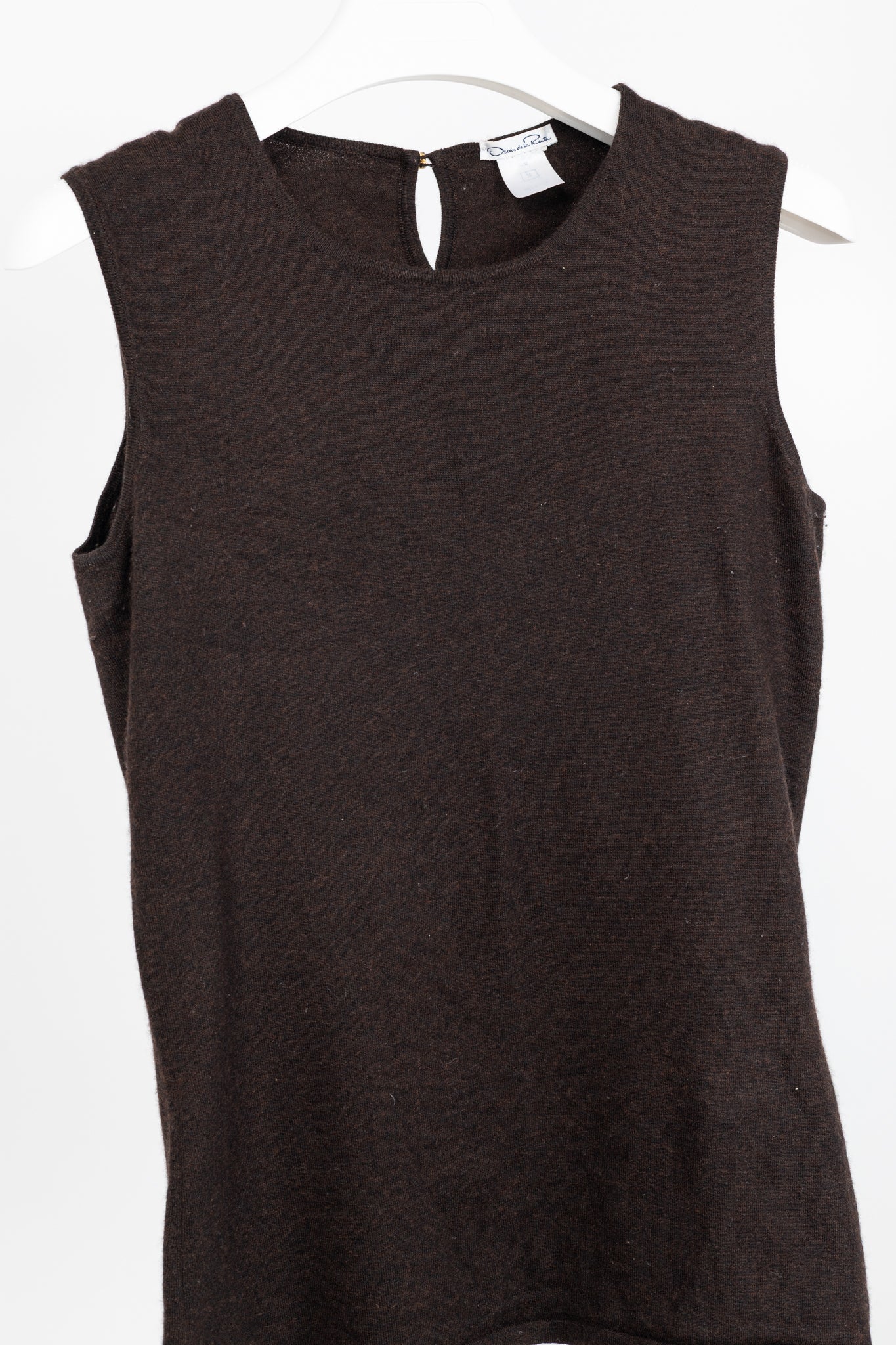 Oscar de la Renta AW/07 Brown Cashmere-Knit Tank