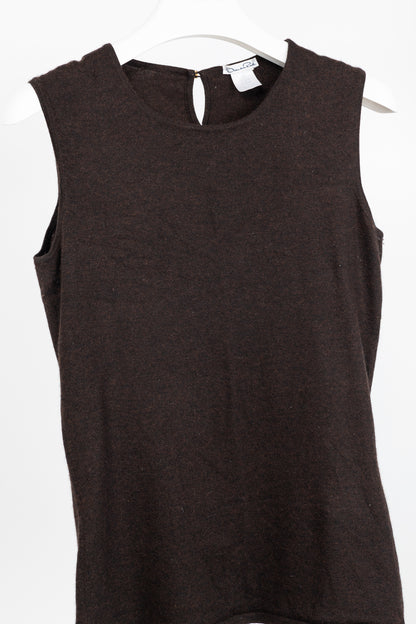 Oscar de la Renta AW/07 Brown Cashmere-Knit Tank