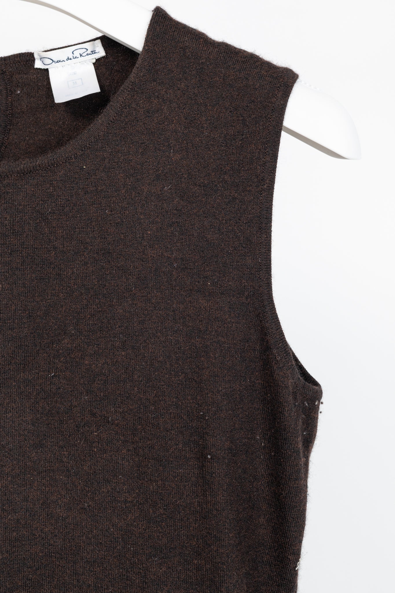 Oscar de la Renta AW/07 Brown Cashmere-Knit Tank