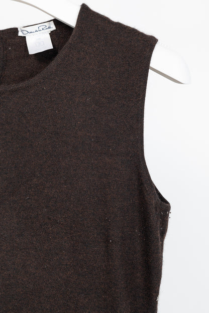 Oscar de la Renta AW/07 Brown Cashmere-Knit Tank