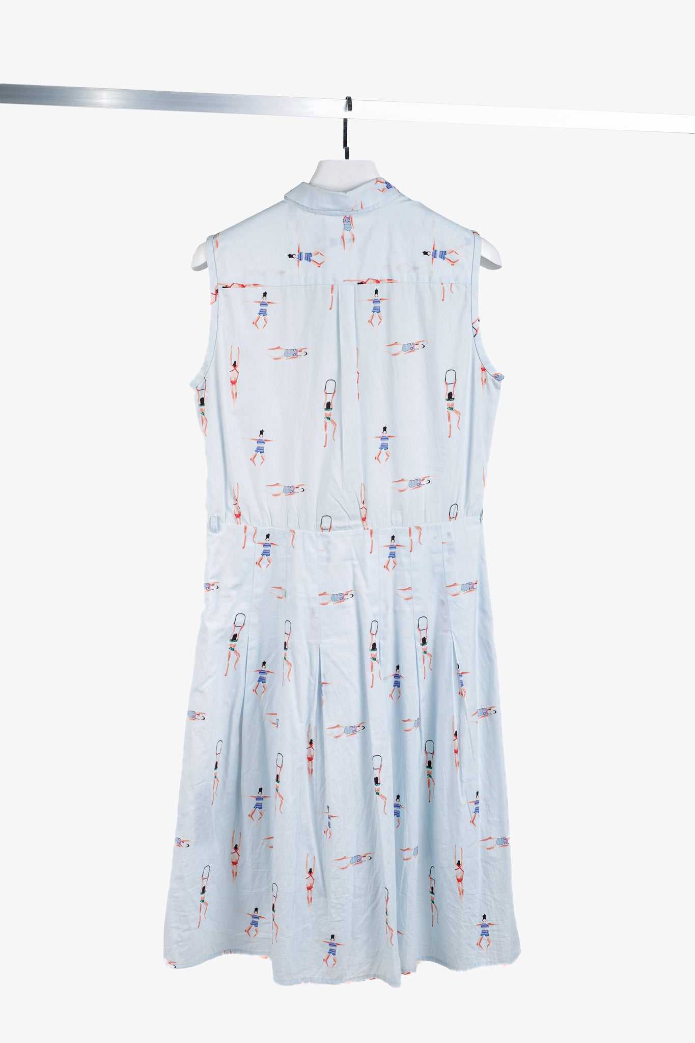 Ottod’Ame Swimmers Blue Sleeveless Poplin Shirtdress