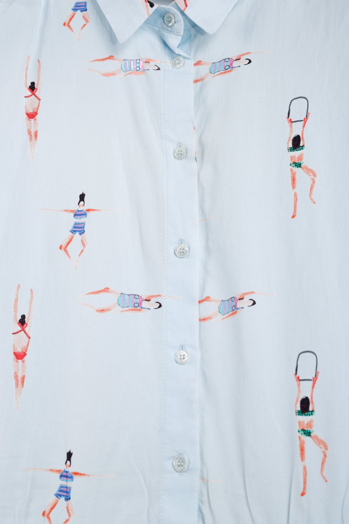 Ottod’Ame Swimmers Blue Sleeveless Poplin Shirtdress