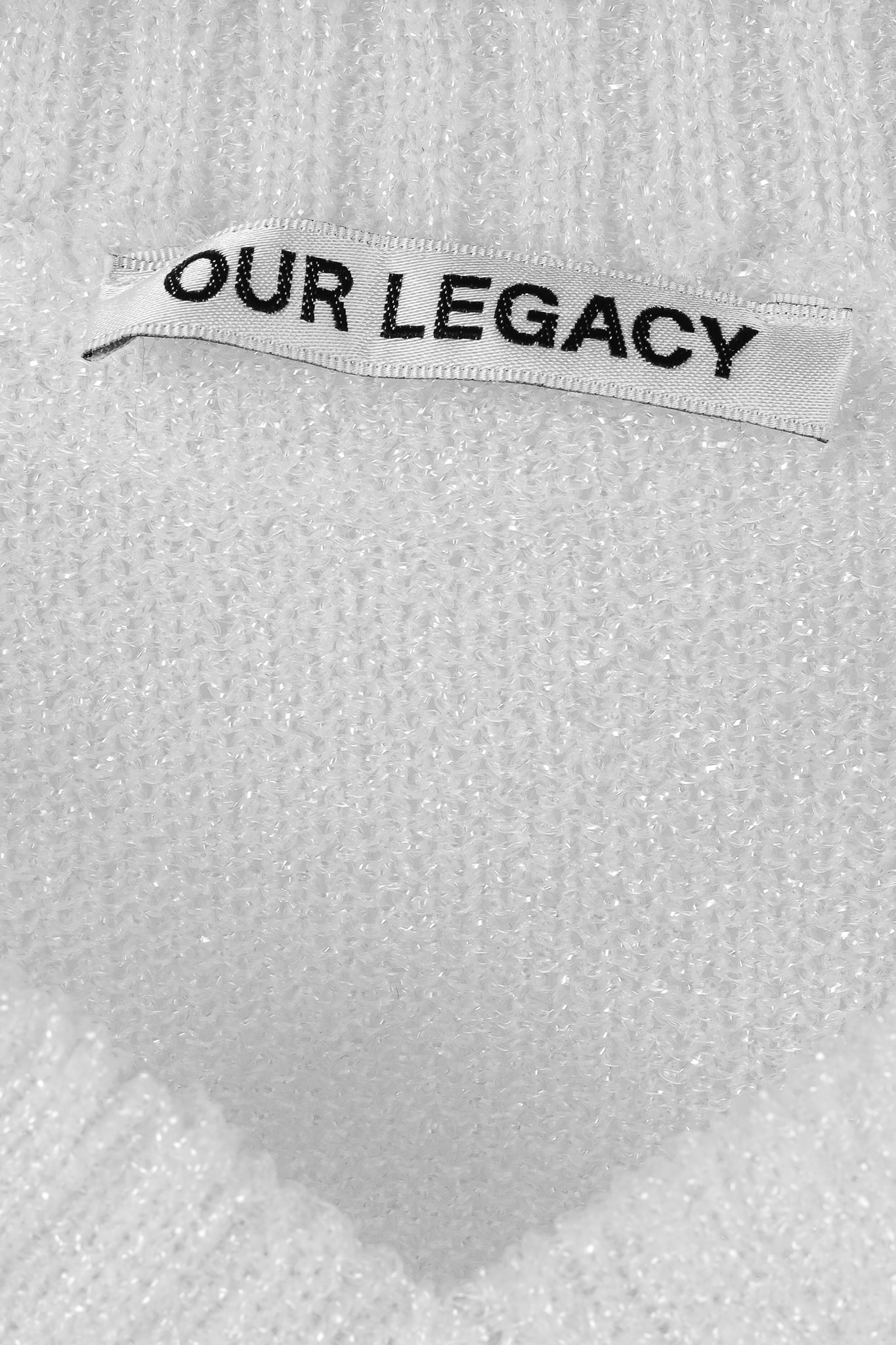 Our Legacy White Transparent Bubble Knit V-Neck Raglan Sweater