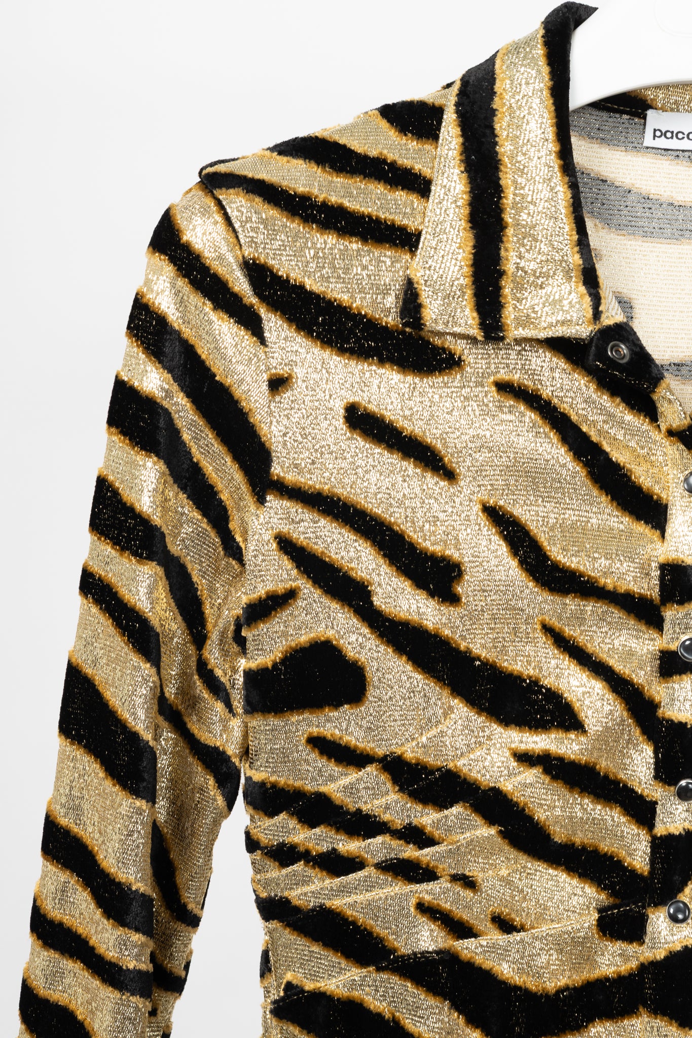 Paco Rabanne AW19 Gold Tiger Jacquard Metallic Maxi Dress
