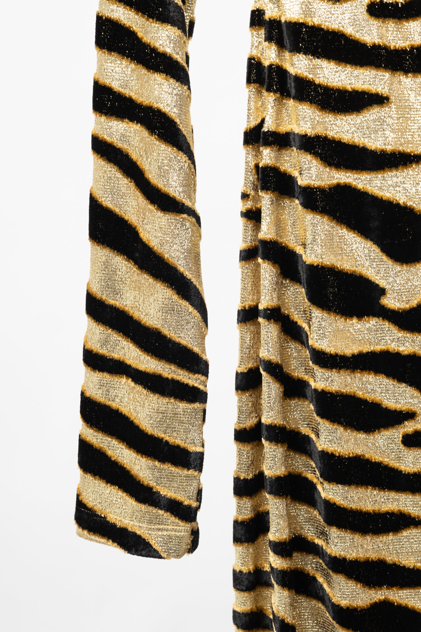 Paco Rabanne AW19 Gold Tiger Jacquard Metallic Maxi Dress