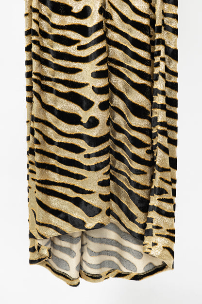 Paco Rabanne AW19 Gold Tiger Jacquard Metallic Maxi Dress
