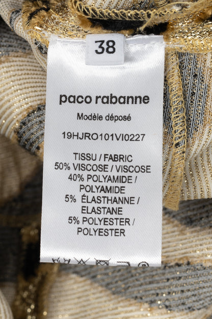 Paco Rabanne AW19 Gold Tiger Jacquard Metallic Maxi Dress