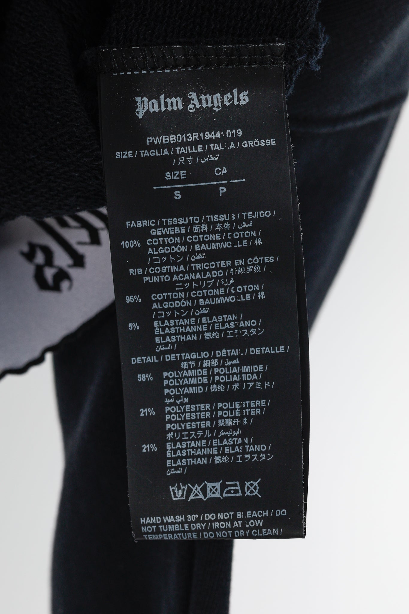 Palm Angels Summer 2019 Black Cropped Logo Print Hoodie