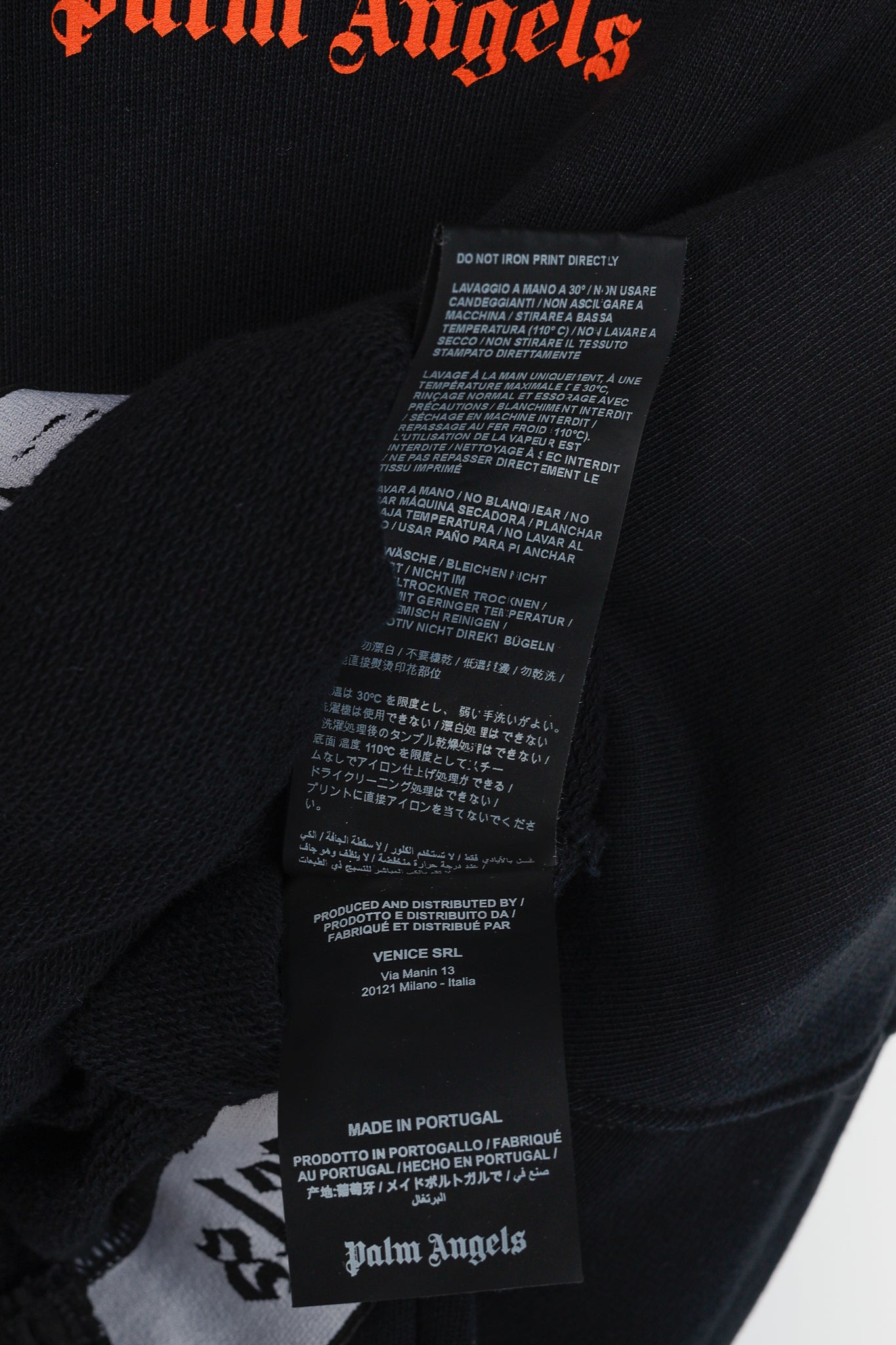 Palm Angels Summer 2019 Black Cropped Logo Print Hoodie