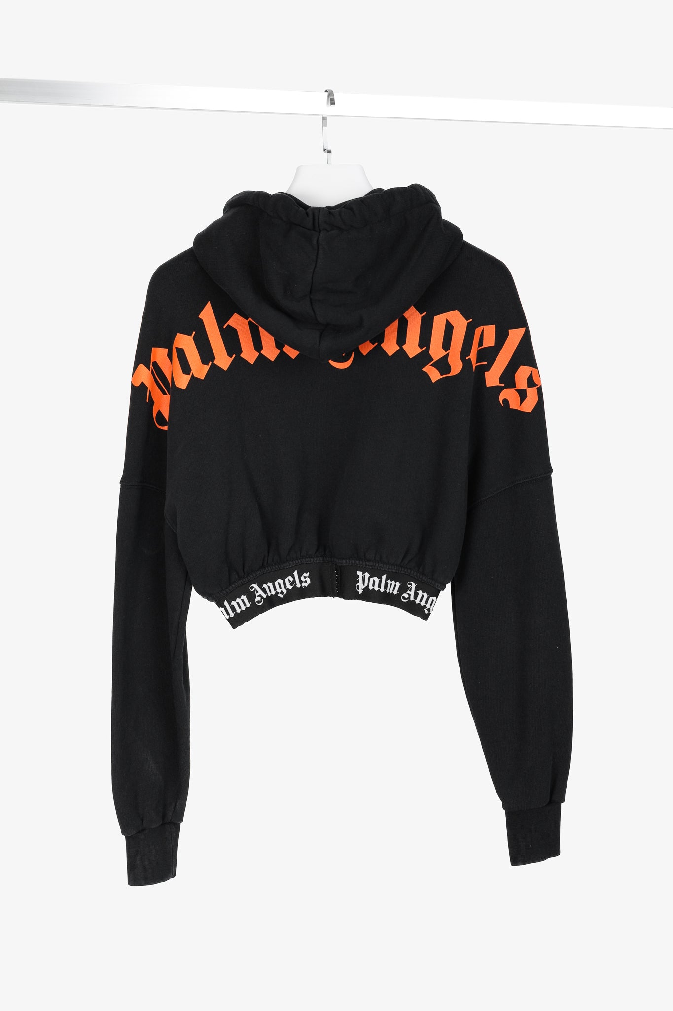 Palm Angels Summer 2019 Black Cropped Logo Print Hoodie