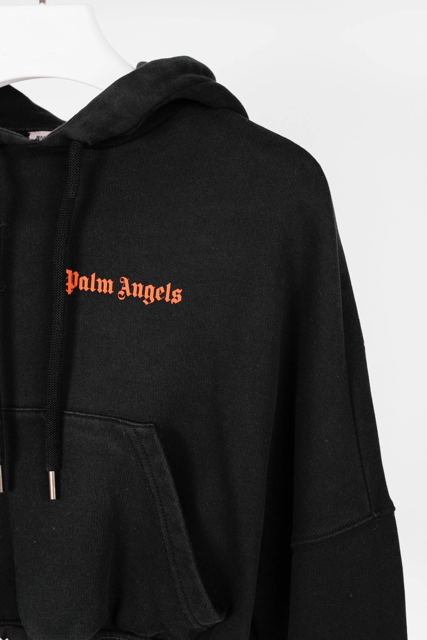 Palm Angels Summer 2019 Black Cropped Logo Print Hoodie