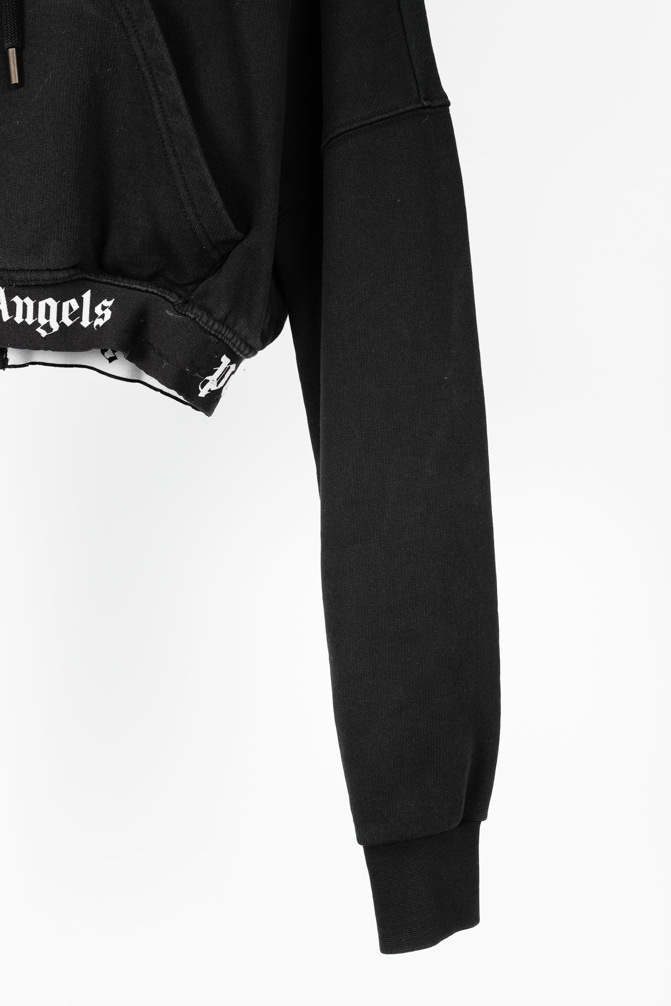 Palm Angels Summer 2019 Black Cropped Logo Print Hoodie