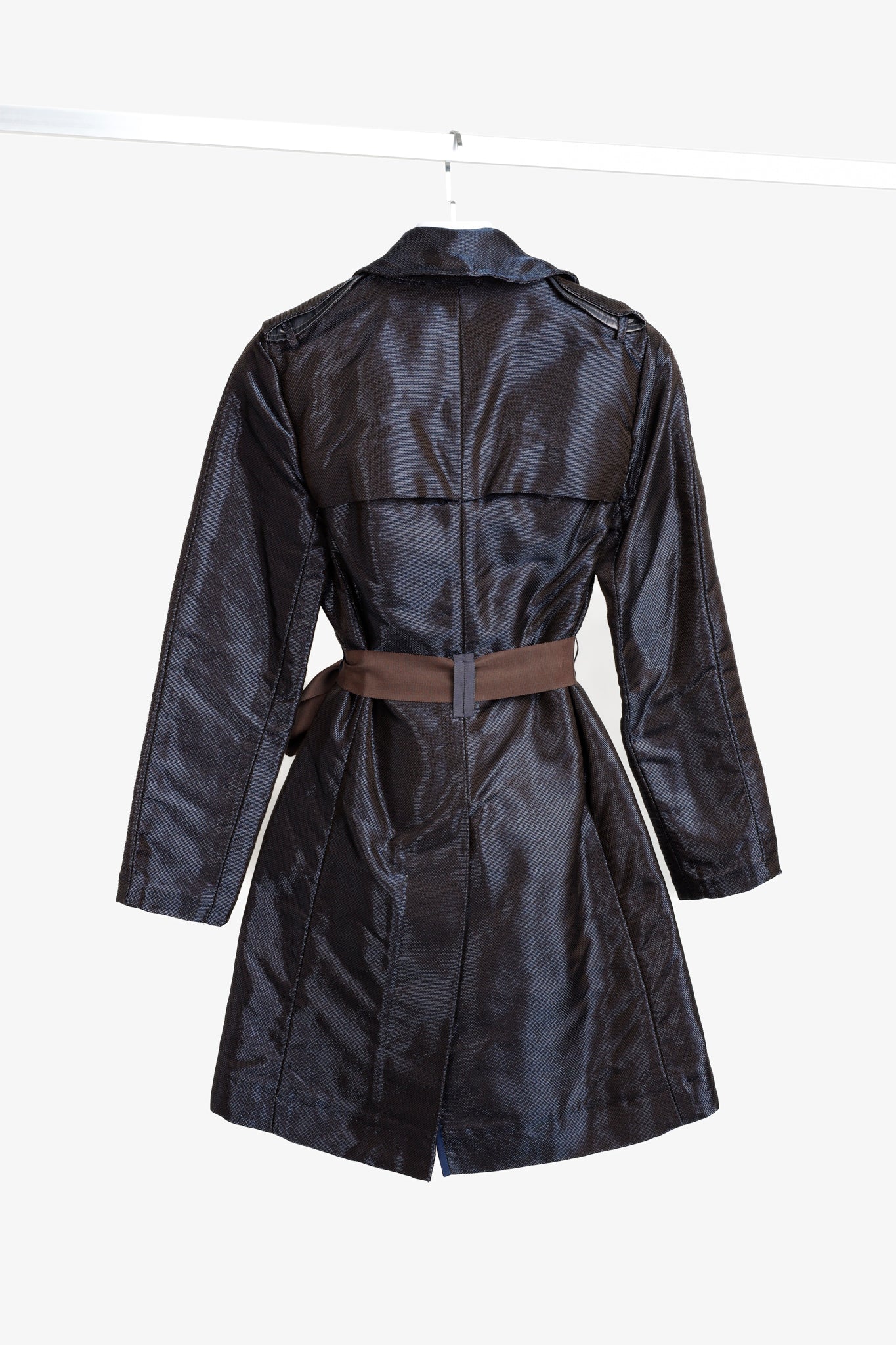 Paul Hardy Chapter 14 Gunmetal Blue Ribbon Trim Trench Coat