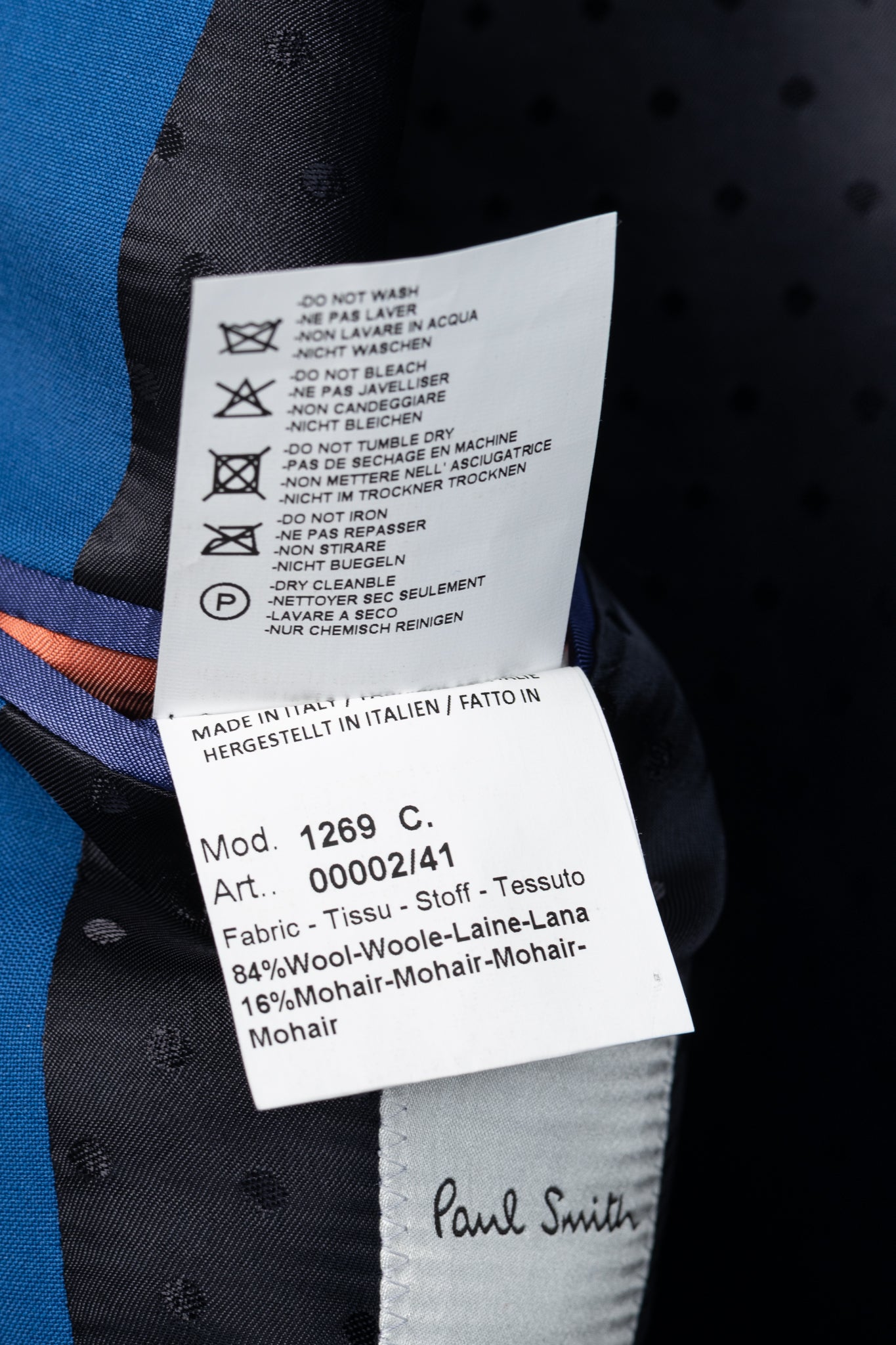 Paul Smith Cobalt-Blue Wool & Mohair Single-Breasted Blazer