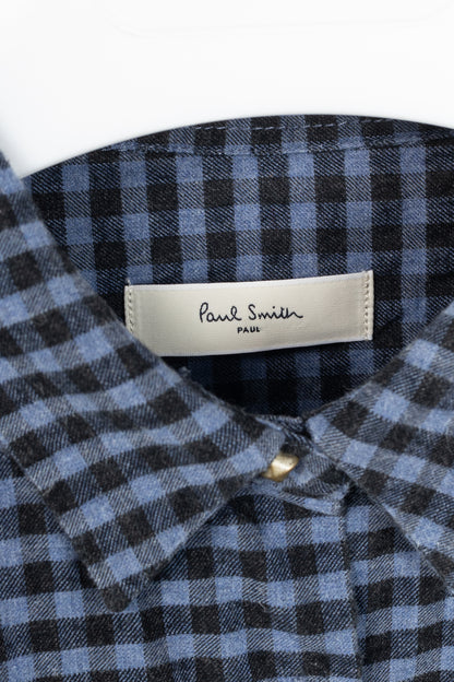 Paul by Paul Smith Blue Plaid Cotton-Flannel Buttoned Shirt