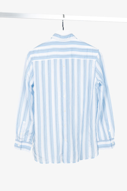 PS Paul Smith Blue & White Striped Buttoned-Back Shirt